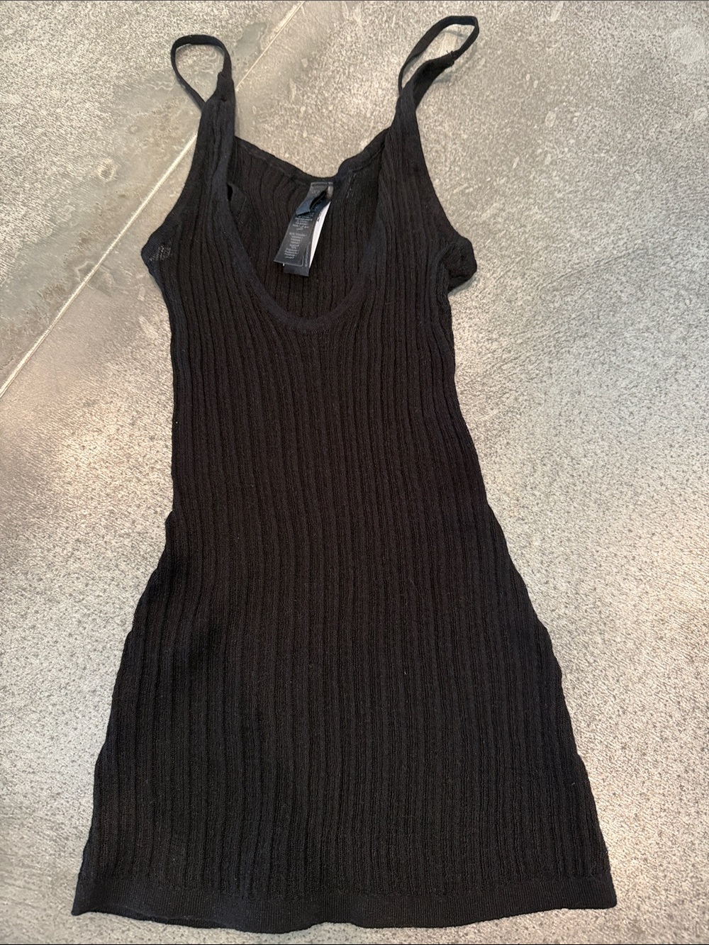 SKIMS Black Ribbed Tank Dress